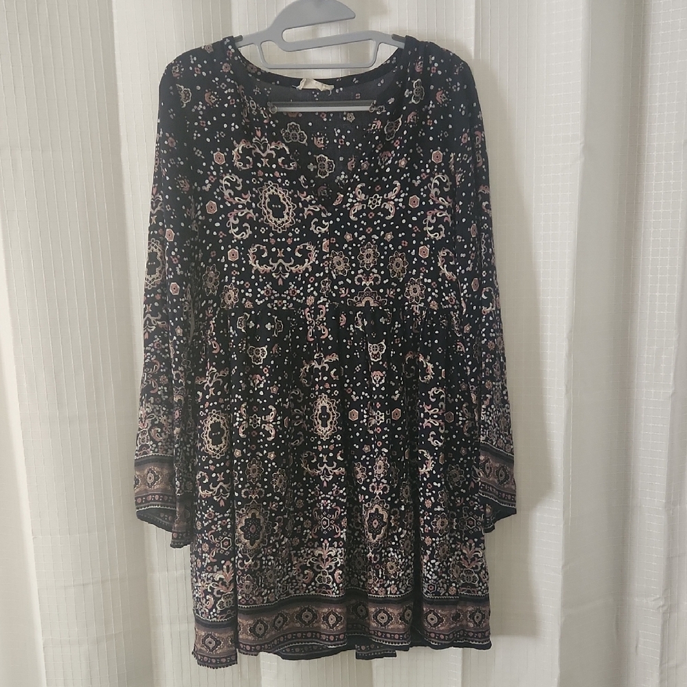 Altar'd State Sz Small Lined Blue Cottagecore Style Midi Dress. Or Long Tunic.